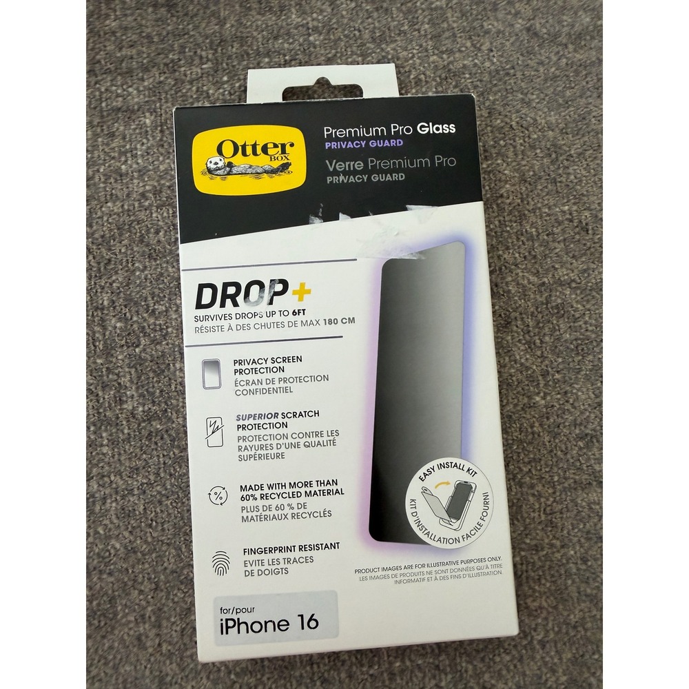 OtterBox Premium Pro Glass Privacy Guard for iPhone 16 Screen Protector 77-96218